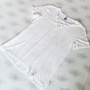 Lace front white Tshirt